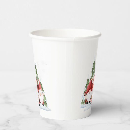 Drie Gnome Kerst Papieren Bekers (Rechts)