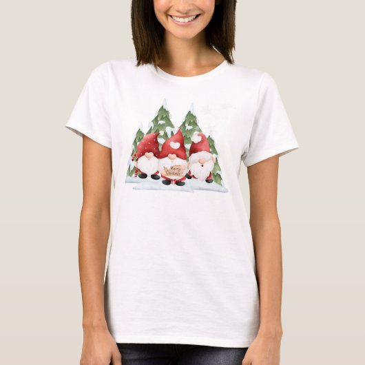Drie Gnome Kerst T-shirt (Voorkant)