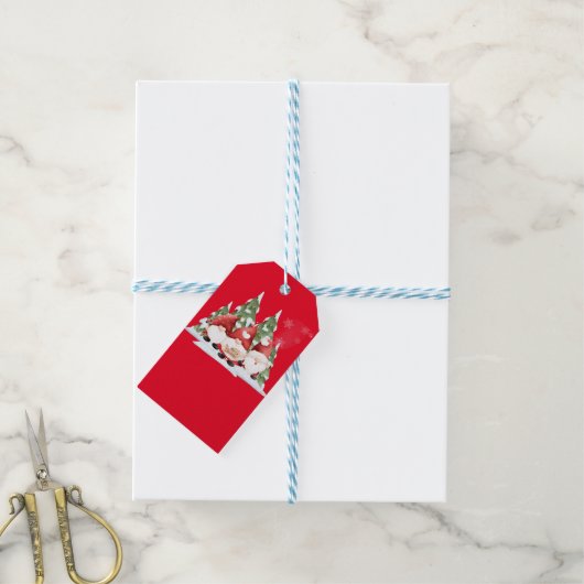 Drie Gnome Kerstcadeau Tags Cadeaulabel (Met Touw)
