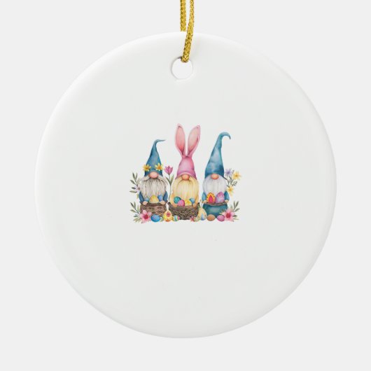 Drie Gnome Paas Gnome Paasei T-shirt Keramisch Ornament (Voorkant)