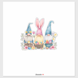 Drie Gnome Pasen Gnome Paasei T-shirt Sticker