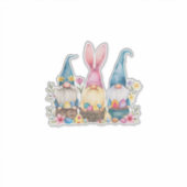 Drie Gnome Pasen Gnome Paasei T-shirt Sticker (Voorkant)