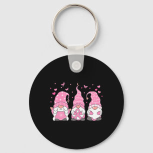 Drie Gnome Pink Ribbon Breast Cancer Awar Sleutelhanger