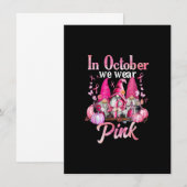 Drie Gnome Roze Lint Borstkanker Bewustzijn Gn Kaart (Voorkant / Achterkant)