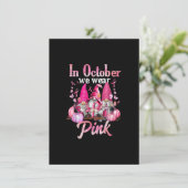 Drie Gnome Roze Lint Borstkanker Bewustzijn Gn Kaart (Staand voorkant)