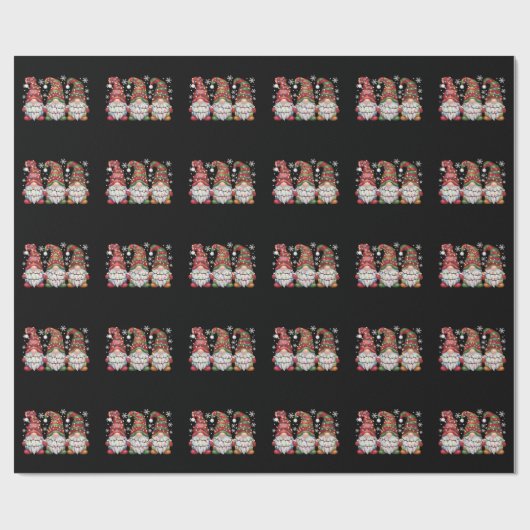 Drie Gnomen Buffalo Pset Red Kerstmis Cadeaupapier (Vlak)