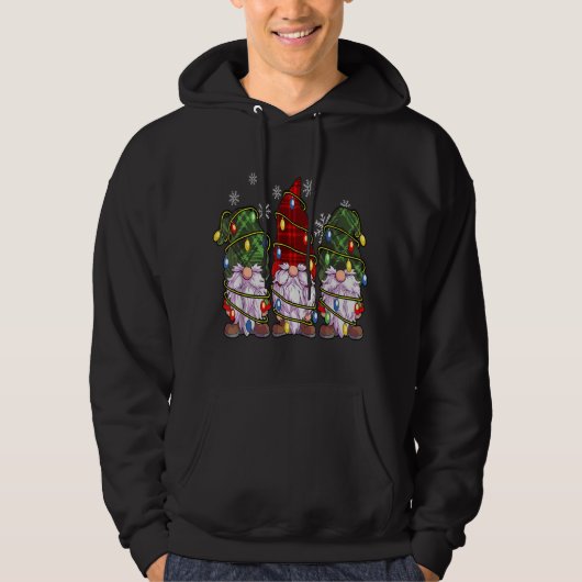 Drie Gnomen Buffalo Pset Red Kerstmis Hoodie (Voorkant)