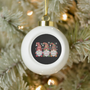 Drie Gnomen Buffalo Pset Red Kerstmis Keramische Bal Ornament