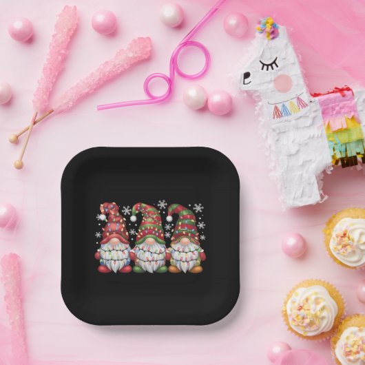 Drie Gnomen Buffalo Pset Red Kerstmis Papieren Bordje (Feest)