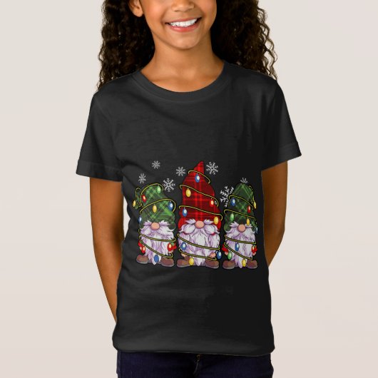 Drie Gnomen Buffalo Pset Red Kerstmis T-shirt (Voorkant)