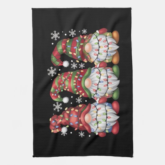 Drie Gnomen Buffalo Pset Red Kerstmis Theedoek (Verticaal)