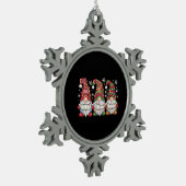 Drie Gnomen Buffalo Pset Red Kerstmis Tin Sneeuwvlok Ornament (Links)