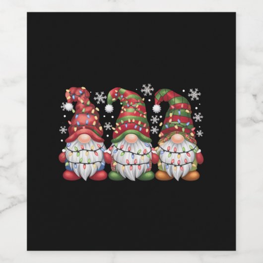 Drie Gnomen Buffalo Pset Red Kerstmis Wijn Etiket (Enkel label)