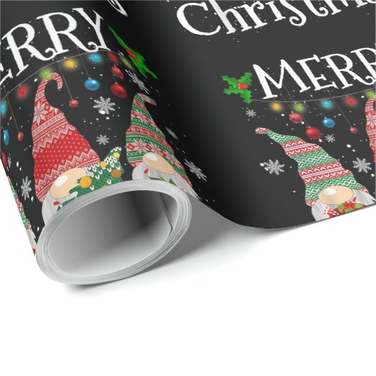 Drie Gnomen Buffalo Pset Red Merry Kerstmis Xma Cadeaupapier (Rol Hoek)