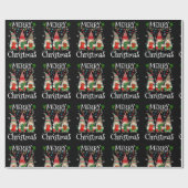 Drie Gnomen Buffalo Pset Red Merry Kerstmis Xma Cadeaupapier (Vlak)