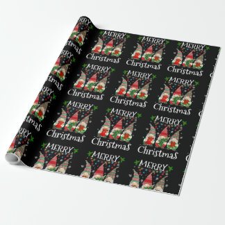 Drie Gnomen Buffalo Pset Red Merry Kerstmis Xma Cadeaupapier