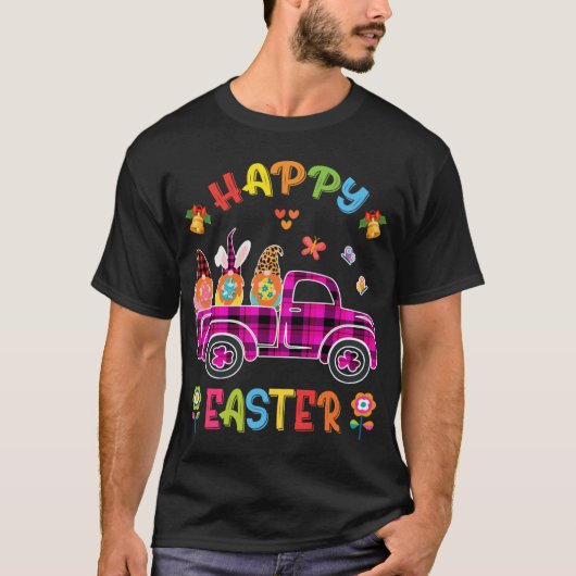 Drie Gnomen Bunny Holding Egg Happy Paasdag t r T-shirt (Voorkant)