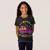 Drie Gnomen Bunny Holding Egg Happy Paasdag t r T-shirt (Voorkant volledig)