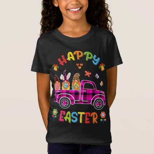 Drie Gnomen Bunny Holding Egg Happy Paasdag t r T-shirt (Voorkant)