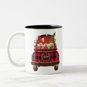 Drie Gnomen Car Pset Matching Family Merry Chris Tweekleurige Koffiemok