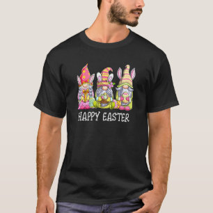 Drie gnomen die paaseieren houden die Bunny Happy  T-shirt