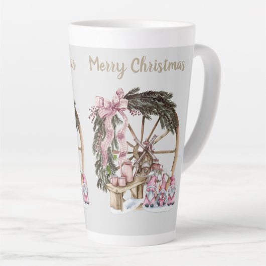 drie gnomen en wiel latte mok (Rechterhoek)