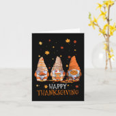 Drie gnomen Happy Thanksgiving Day Herfst herfst G Kaart (Gele Bloem)