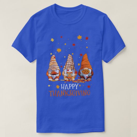 Drie gnomen Happy Thanksgiving Day Herfst herfst G T-shirt (Design voorkant)