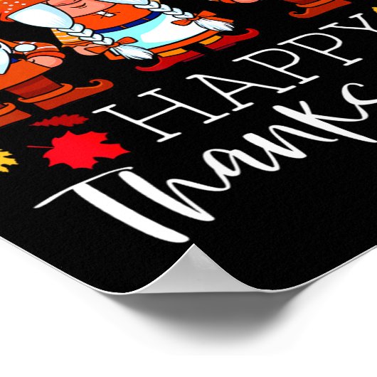 Drie Gnomen Happy Thanksgiving Gnomen Herfst Gnome Poster (Hoek)