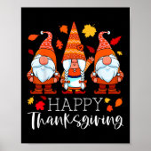 Drie Gnomen Happy Thanksgiving Gnomen Herfst Gnome Poster (Voorkant)