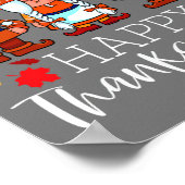 Drie Gnomen Happy Thanksgiving Gnomen Herfst Gnome Poster (Hoek)