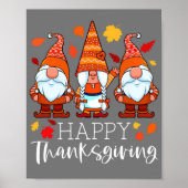 Drie Gnomen Happy Thanksgiving Gnomen Herfst Gnome Poster (Voorkant)