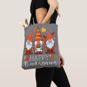 Drie Gnomen Happy Thanksgiving Gnomen Herfst Gnome Tote Bag