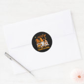 Drie Gnomen Happy Thanksgiving Herfst Pumpki Ronde Sticker (Envelop)