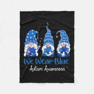 Drie Gnomen Holding Blue Puzzle Autism Awareness Fleece Deken