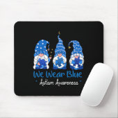 Drie Gnomen Holding Blue Puzzle Autism Awareness Muismat (Met muis)
