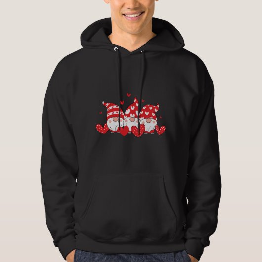 Drie Gnomen Holding Hearts Valentijnsdag Gift for Hoodie (Voorkant)
