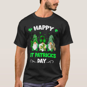 Drie gnomen Holding Shamrock Leopard Pset St Pat T-shirt