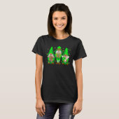 Drie gnomen Holding Shamrock Leopard Pset St Pat T-shirt (Voorkant volledig)