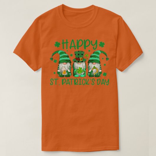Drie gnomen Holding Shamrock Leopard Pset St Pat T-shirt (Design voorkant)