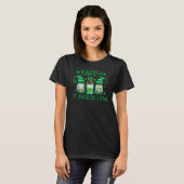 Drie gnomen Holding Shamrock Leopard Pset St Pat T-shirt (Voorkant volledig)
