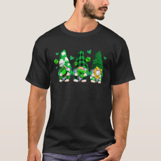 Drie gnomen Holding Shamrock Leopard Pset St Pat T-shirt