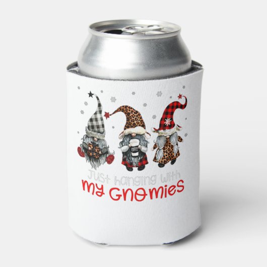 Drie gnomen in de Rode Kerstmis... met mijn... Blikjeskoeler (Blikje Voorkant)