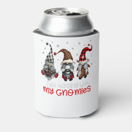Drie gnomen in de Rode Kerstmis... met mijn... Blikjeskoeler (Blikje Achterkant)