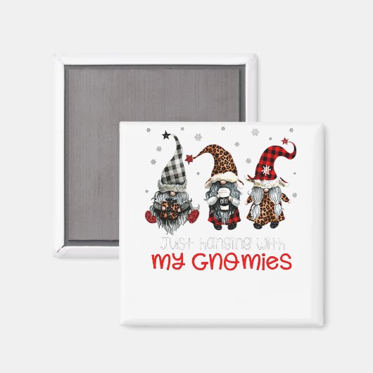 Drie gnomen in de Rode Kerstmis... met mijn Magneet (Voorkant / Achterkant)