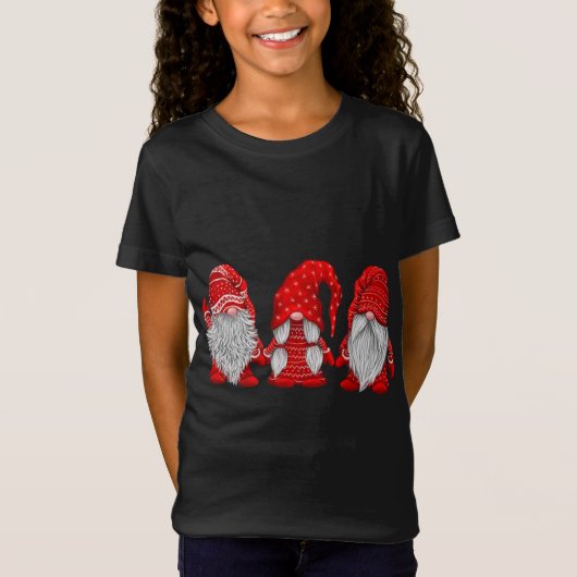 Drie gnomen in het rode kostuum met Kerstmis - Han T-shirt (Voorkant)
