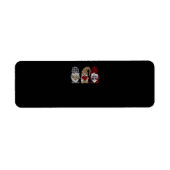 Drie gnomen in Leopard Buffalo met kerstmis Etiket (Voorkant)