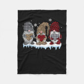 Drie gnomen in Leopard Buffalo met kerstmis Fleece Deken (Voorkant)