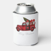 Drie gnomen in Red Truck met vrolijke kersttang Blikjeskoeler (Blikje Achterkant)