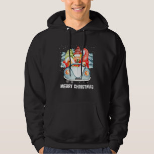 Drie gnomen in Red Truck met vrolijke kersttang Hoodie